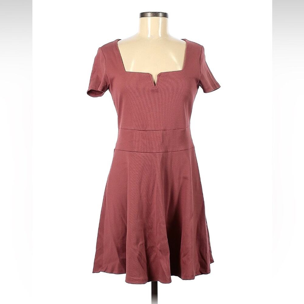 Glo Fashion London dusky rose pink a line knit dress, size med